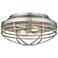 Seaport 12" Wide Pewter 2-Light Flush Mount With Pewter Metal Cage