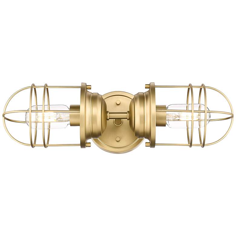 Image 2 Seaport 16 1/2" High Champagne Bronze 2-Light Wall Sconce