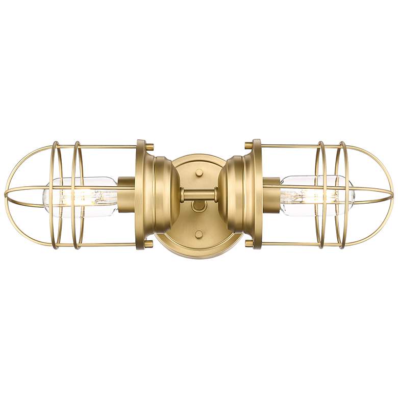 Image 2 Seaport 16 1/2" High Champagne Bronze 2-Light Wall Sconce