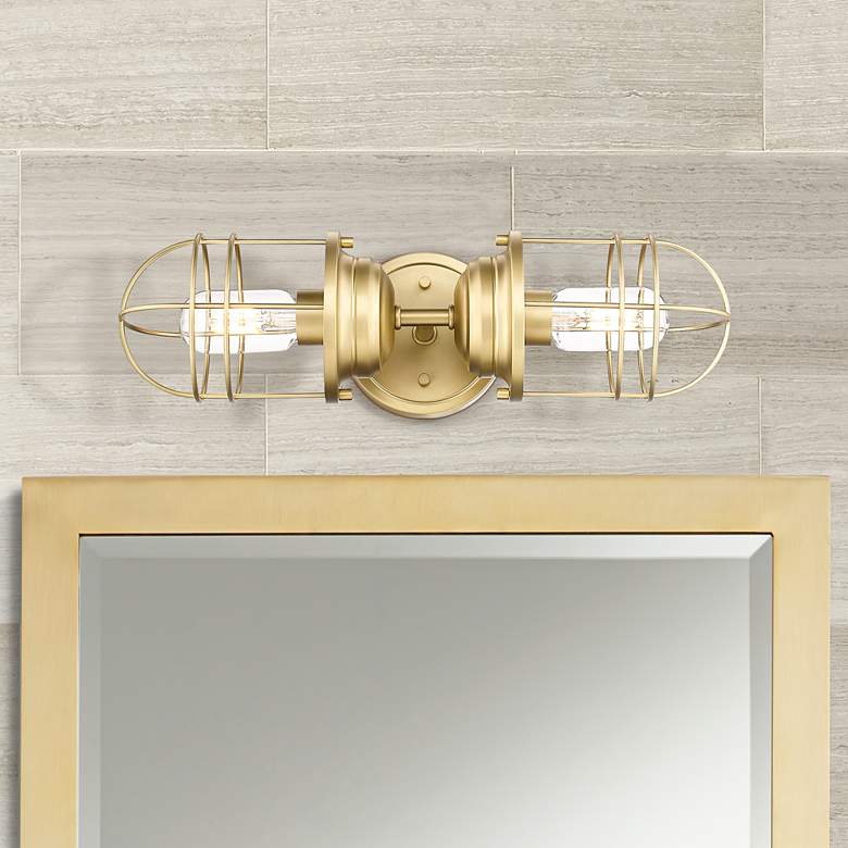 Image 1 Seaport 16 1/2" High Champagne Bronze 2-Light Wall Sconce