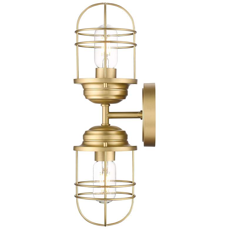 Image 5 Seaport 16 1/2" High Champagne Bronze 2-Light Wall Sconce more views