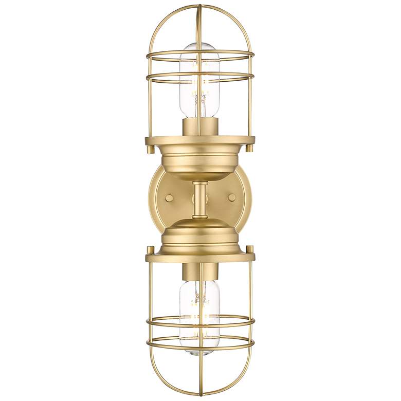 Image 6 Seaport 16 1/2" High Champagne Bronze 2-Light Wall Sconce more views