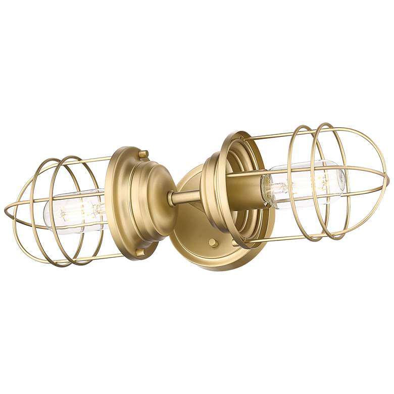 Image 7 Seaport 16 1/2" High Champagne Bronze 2-Light Wall Sconce more views