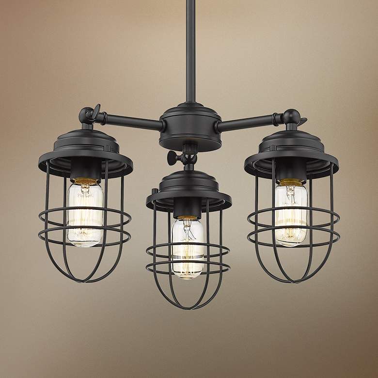 Image 1 Seaport 16 1/4" Wide Matte Black 3-Light Pendant Light