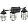 Seaport 21 1/4" Wide Black 3-Light Bath Light