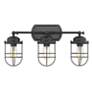 2_Seaport 21 1/4" Wide Black 3-Light Bath Light more views
