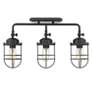 4_Seaport 21 1/4" Wide Black 3-Light Bath Light more views