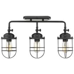 Seaport 21 1/4" Wide Black 3-Light Ceiling Light