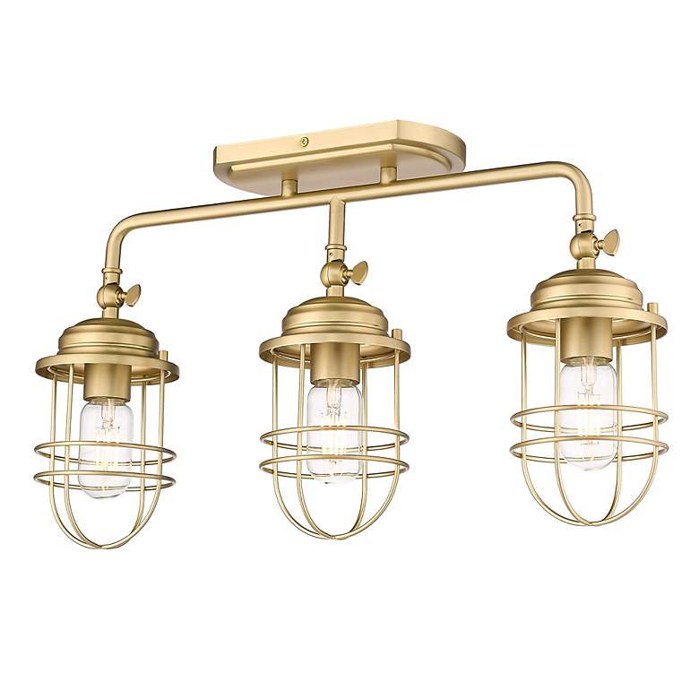 Image 4 Seaport 21 1/4"W Brushed Champagne Bronze 3-Light Bath Light more views