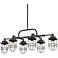 Seaport 34 1/2"W Matte Black 6-Light Island Pendant Light