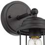 Seaport 4 5/8" Wide Matte Black 1-Light Wall Sconce with Black Metal C
