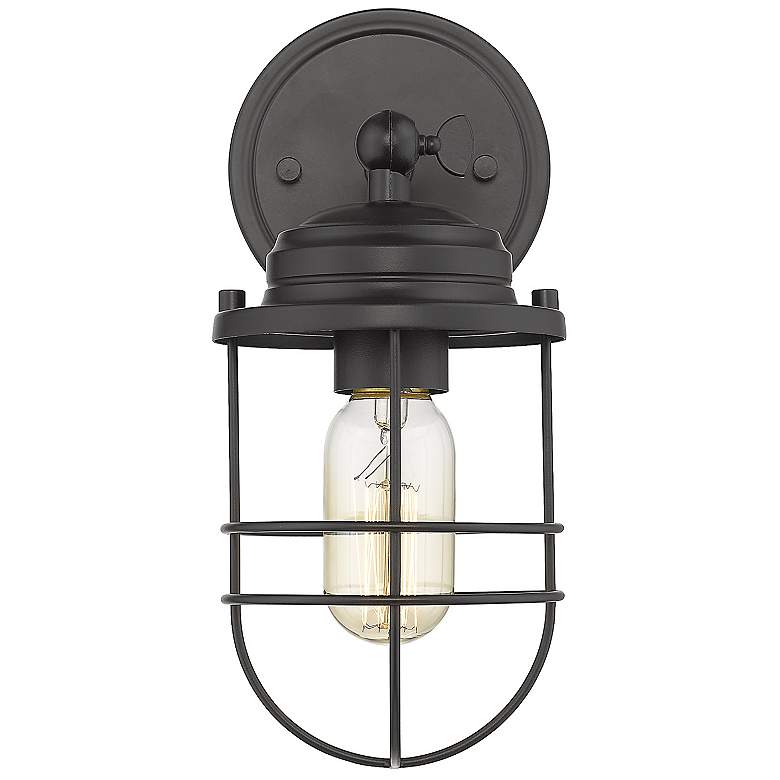 Image 3 Seaport 4 5/8" Wide Matte Black 1-Light Wall Sconce with Black Metal C more views