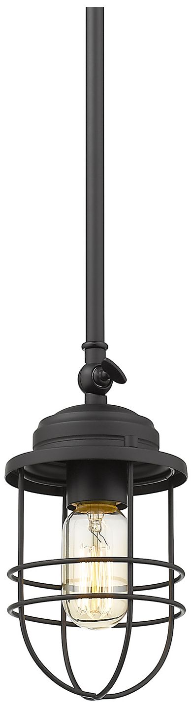 Seaport 4 3/4" Wide Black Metal Mini Pendant