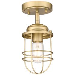 Seaport 4 3/4&quot; Wide Brushed Champagne Bronze Ceiling Light