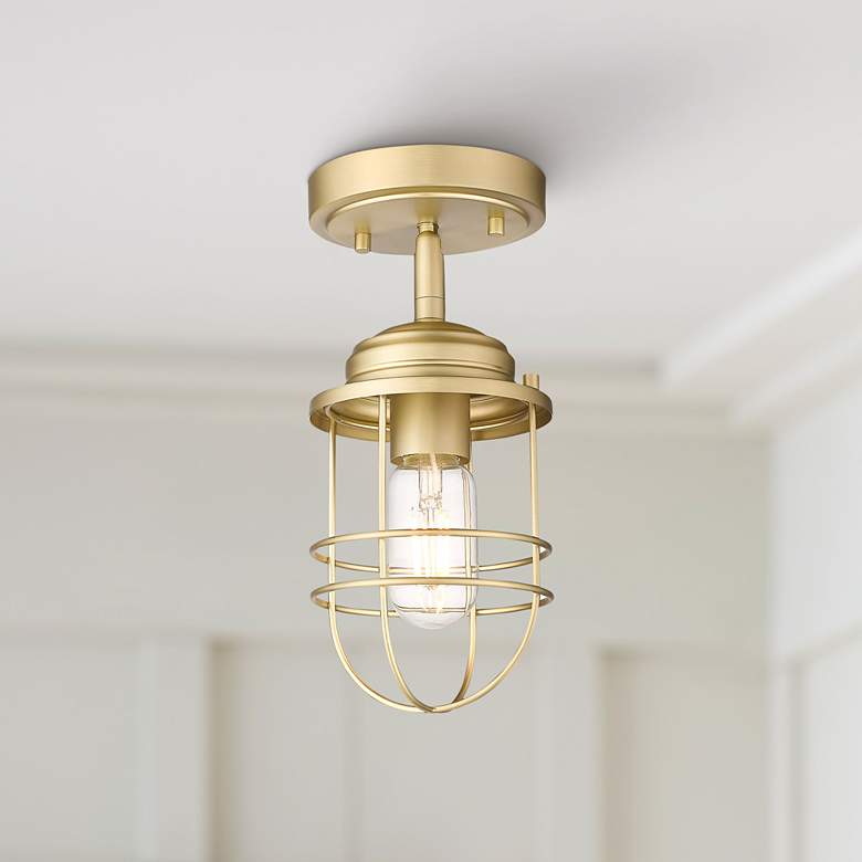 Image 1 Seaport 4 3/4" Wide Brushed Champagne Bronze Ceiling Light