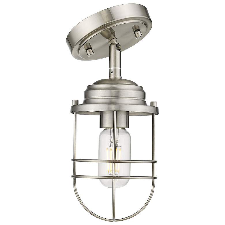 Image 3 Seaport 4 3/4" Wide Pewter Convertible Pendant/Ceiling Light more views