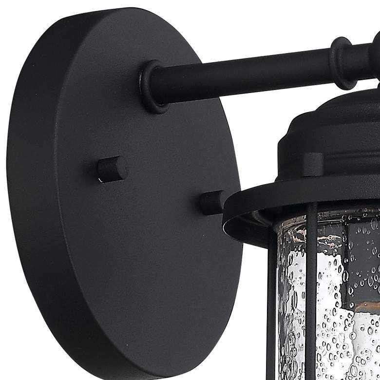 Image 2 Seaport 5 1/8 inch Wide Natural Black Outdoor Wall Light with Seeded Glass more views
