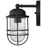 Seaport 5 1/8" Wide Natural Black Outdoor Wall Light with Seeded Glass