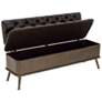 Searcy 54" Wide Dark Brown Faux Leather Tufted Storage Bench