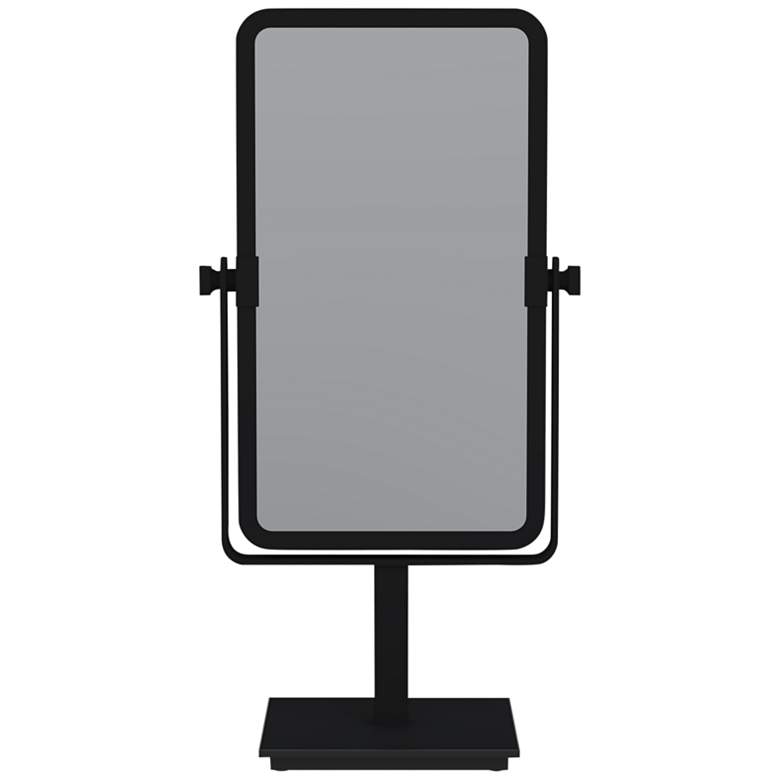Image 1 Searcy Matte Black 3X Magnified Stand Makeup Mirror