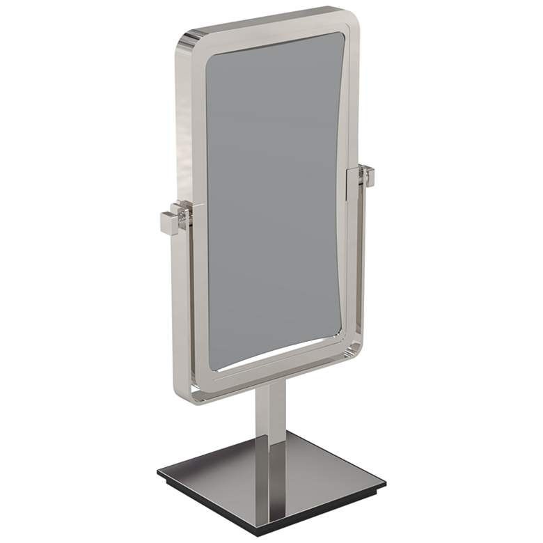 Image 6 Searcy Polished Nickel 3X Magnified Stand Makeup Mirror more views