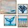 Seascape 4-Piece Gel Coat Framed Canvas Wall Art Set