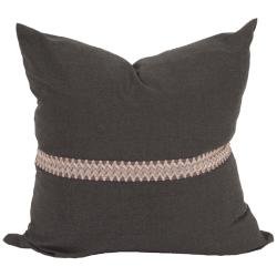Seascape Charcoal 24&quot; Square Outdoor Decorative Pillow