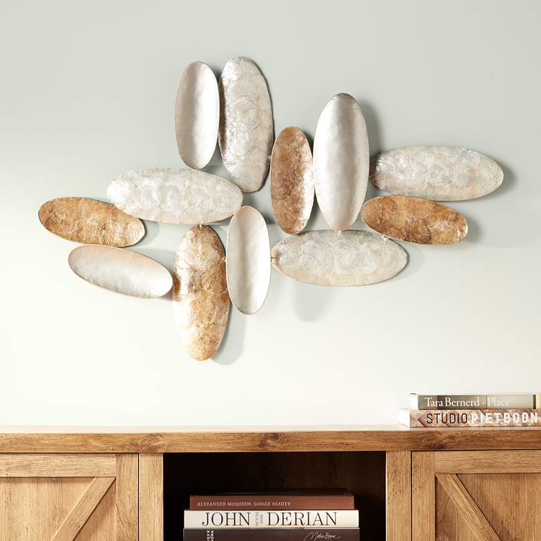 Image 1 Seashell 40" Wide Iron Frame Wall Art