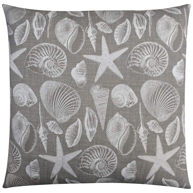 Image 1 Seashell Gray 20 inch Square Outdoor Throw Pillow