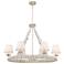 SeaShells 36" Wide Antique 6-Light Oval Coastal Chandelier