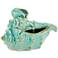 Seashells 7"H Teal Ceramic Indoor/Outdoor Tabletop Fountain