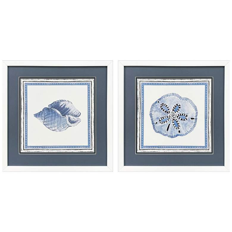 Image 1 Seaside Blues I 17"W x 17"H Framed Art Set of 2
