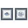 Seaside Blues I 17"W x 17"H Framed Art Set of 2
