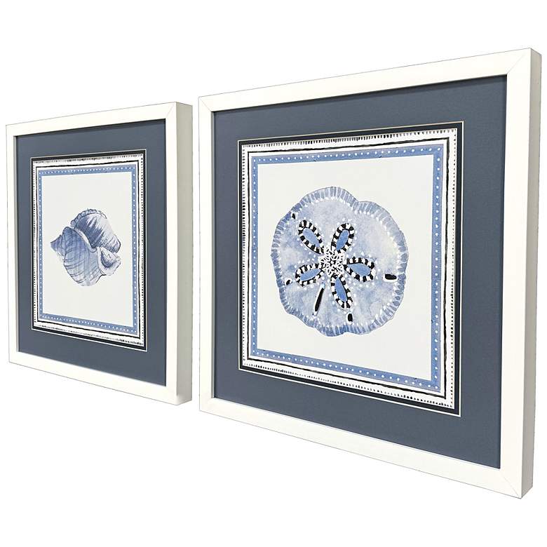 Image 2 Seaside Blues I 17"W x 17"H Framed Art Set of 2 more views