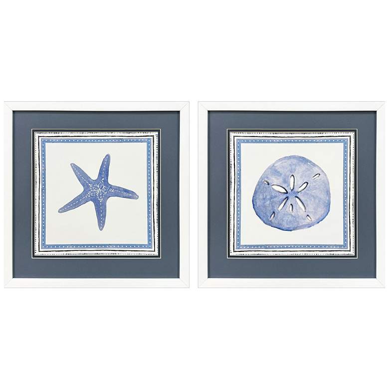 Image 1 Seaside Blues II 17"W x 17"H Framed Art Set of 2