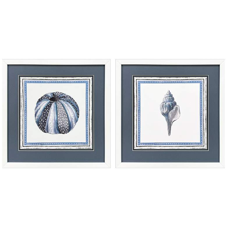 Image 1 Seaside Blues III 17"W x 17"H Framed Art Set of 2