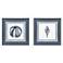 Seaside Blues III 17"W x 17"H Framed Art Set of 2