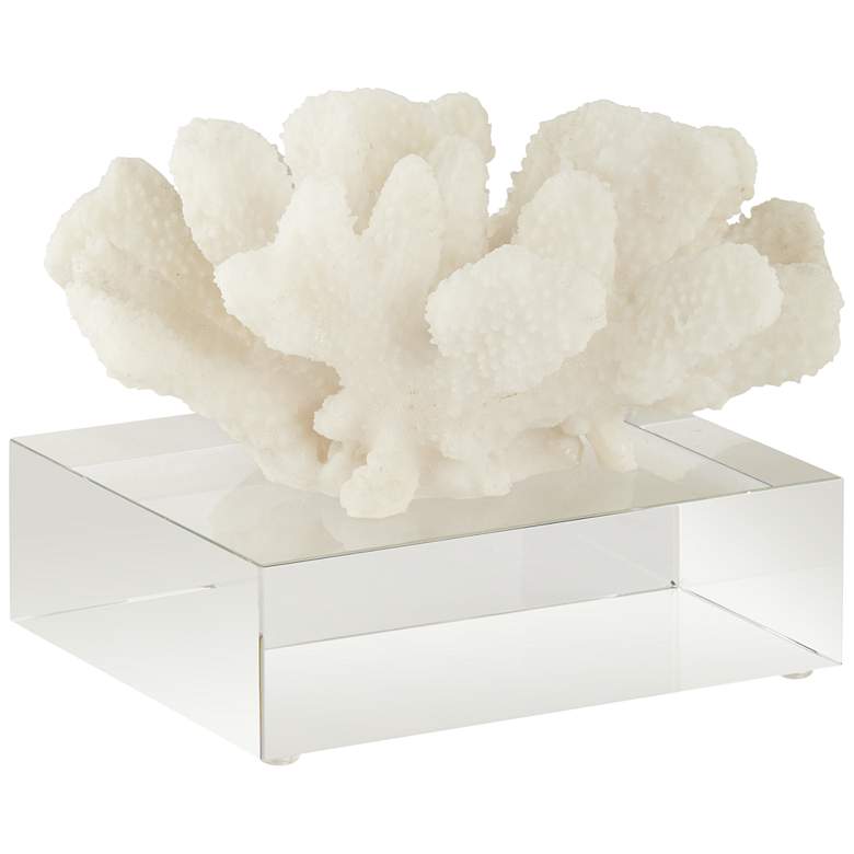 Image 1 Seaside Coral Statue 6" High with Crystal Glass Base
