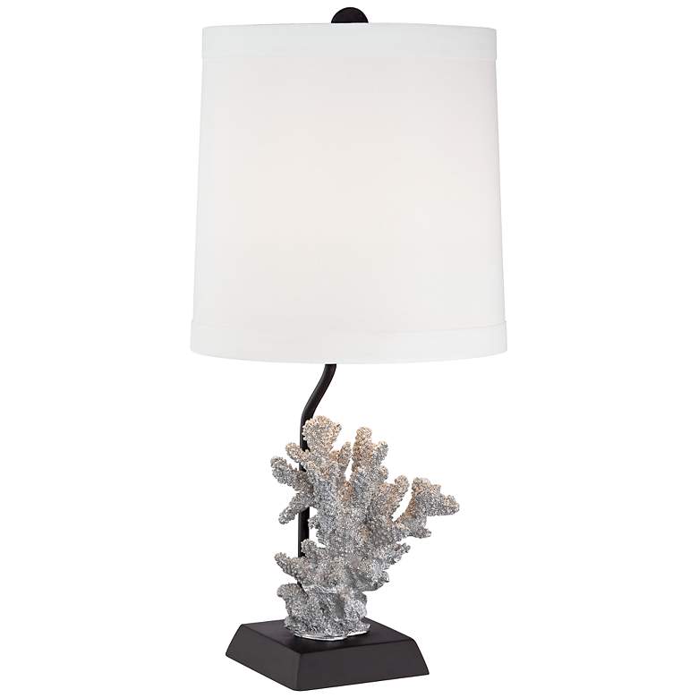 Image 1 Seaside Faux Coral Silver Table Lamp