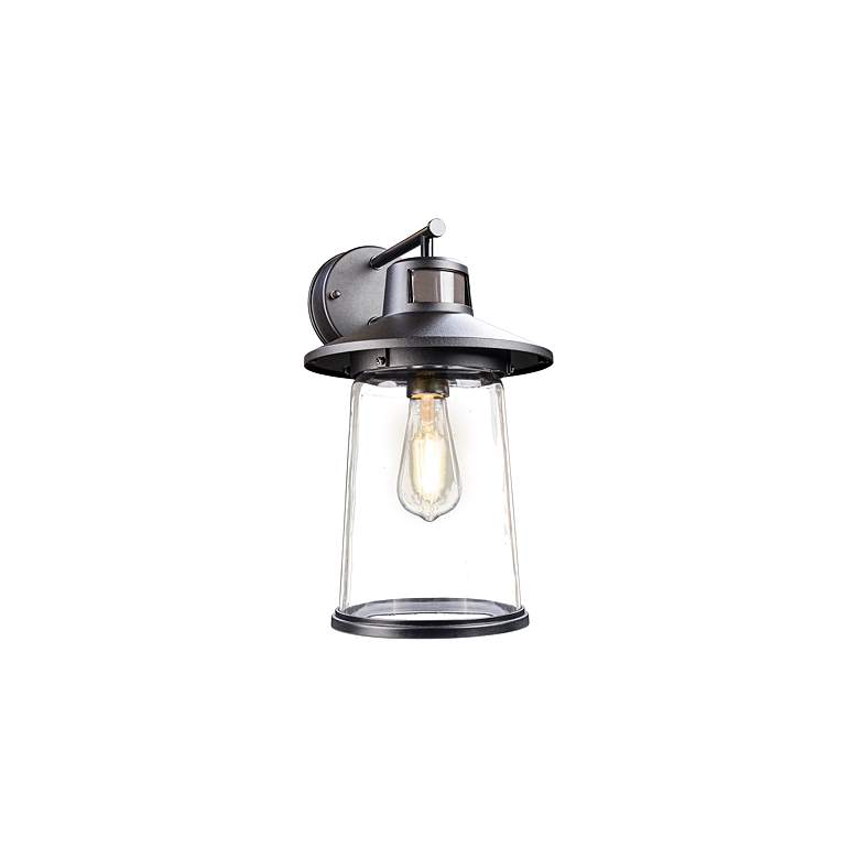 Image 1 Seaside Port 11 3/4" High Clear Glass Motion Sensor Outdoor Wall Light