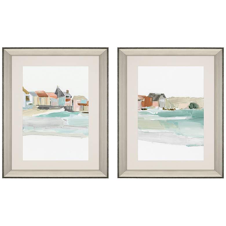 Image 1 Seaside Tranquility 33 inchH 2-Piece Framed Giclee Wall Art Set
