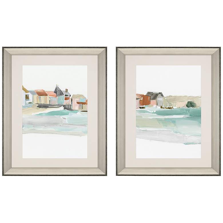 Image 1 Seaside Tranquility 33"H 2-Piece Framed Giclee Wall Art Set
