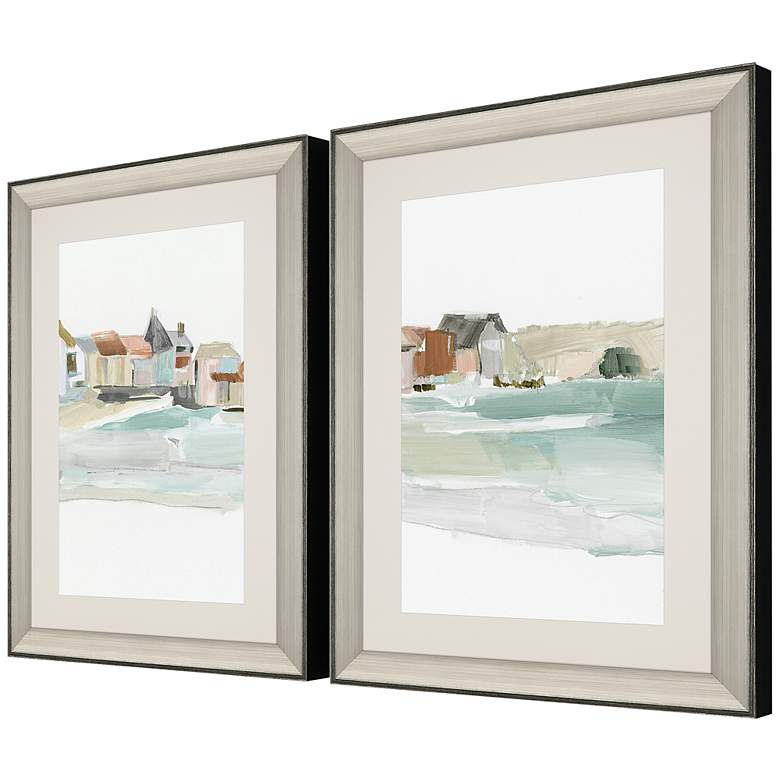Image 3 Seaside Tranquility 33 inchH 2-Piece Framed Giclee Wall Art Set more views