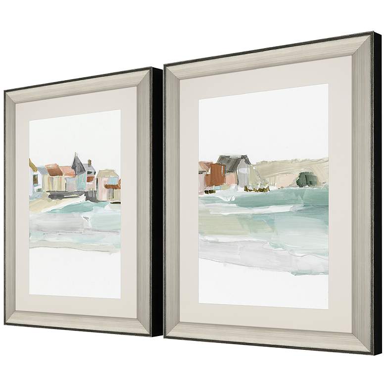 Image 3 Seaside Tranquility 33"H 2-Piece Framed Giclee Wall Art Set more views
