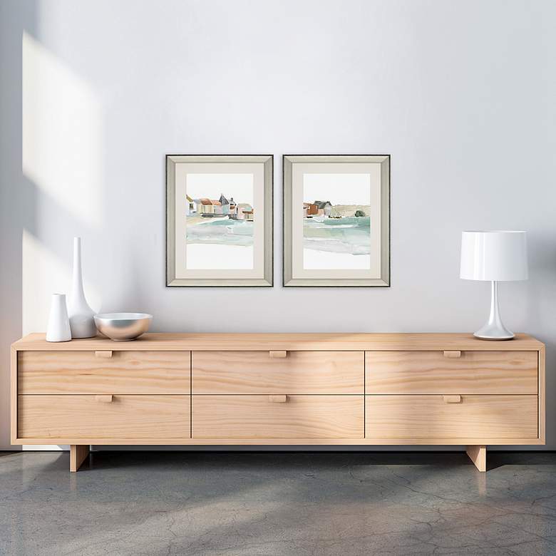 Image 4 Seaside Tranquility 33"H 2-Piece Framed Giclee Wall Art Set more views
