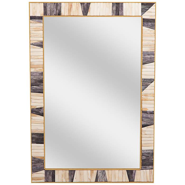 Image 3 Season Gray and Ivory 26" x 38" Rectangular Wall Mirror