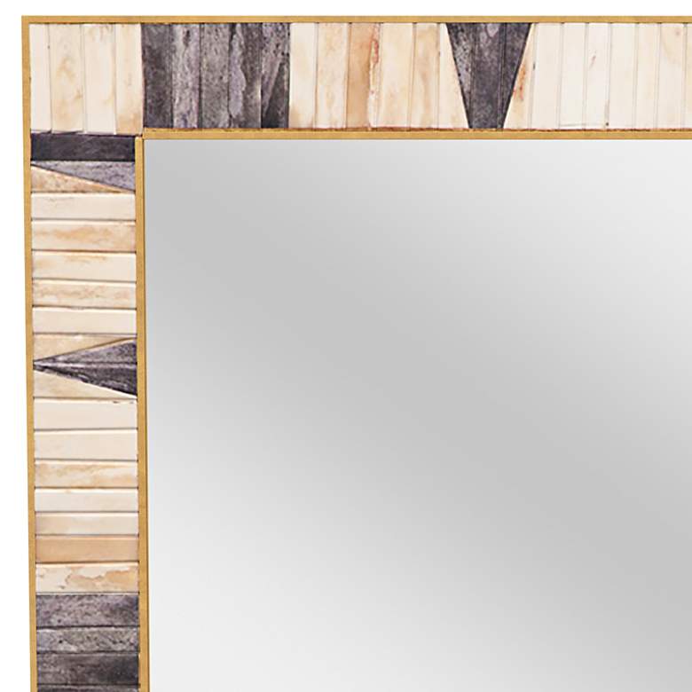 Image 4 Season Gray and Ivory 26" x 38" Rectangular Wall Mirror more views