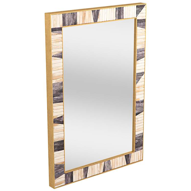 Image 7 Season Gray and Ivory 26" x 38" Rectangular Wall Mirror more views