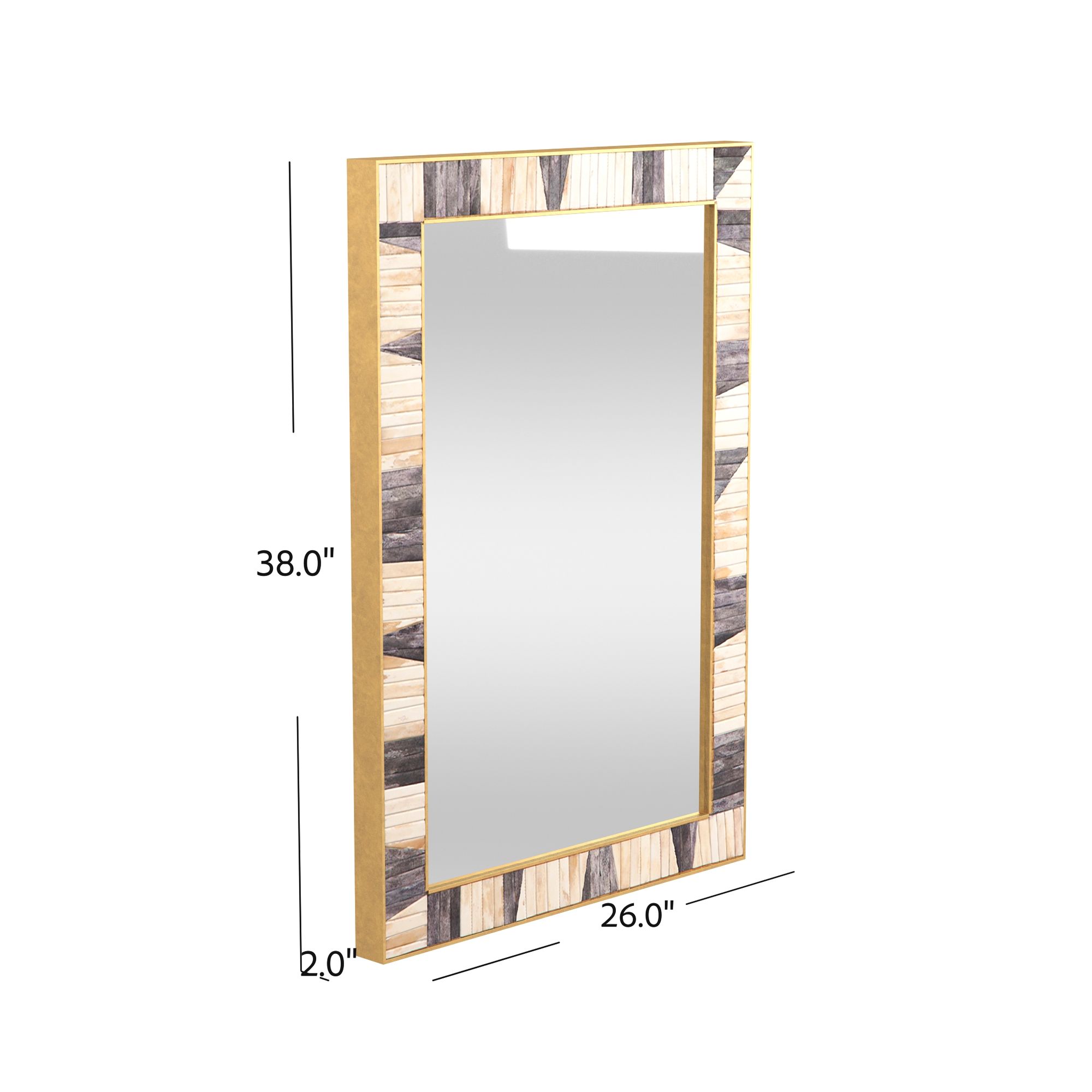 Season Gray and Ivory 26" x 38" Rectangular Wall Mirror in scene