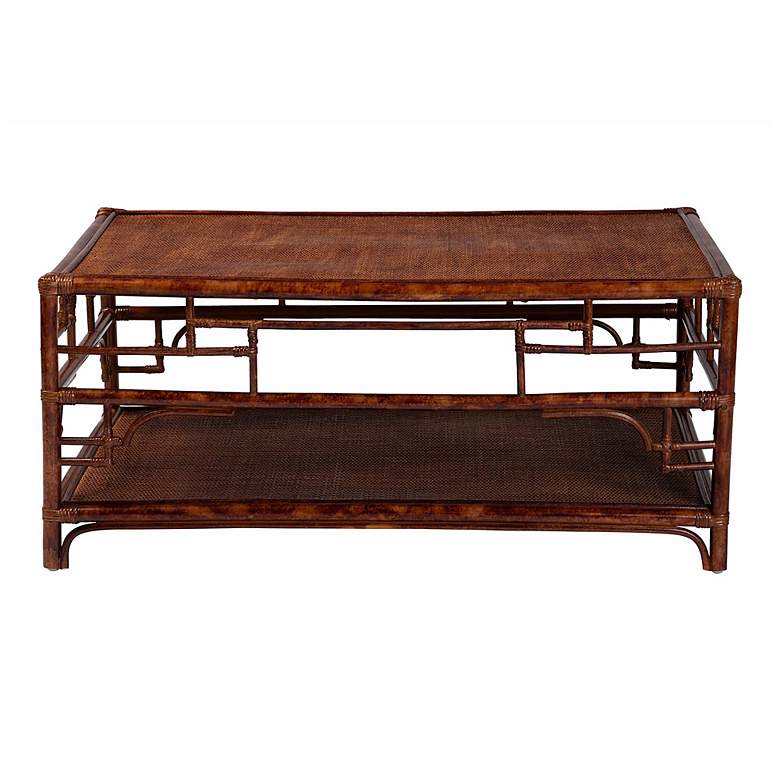 Image 4 Sebalio 42" Wide Tortoise Natural Rattan Coffee Table more views